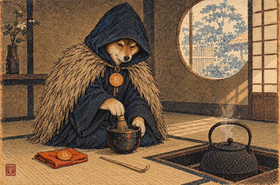 Satoshi Inu prepares tea inside a traditional Japanese room
